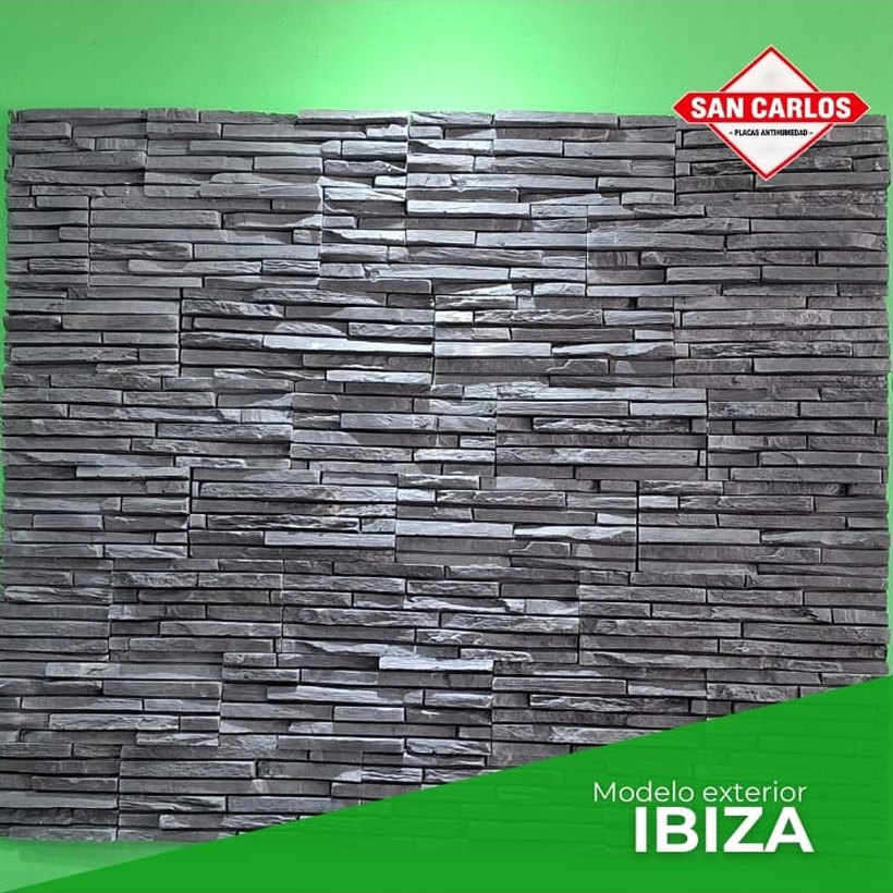 Revestimiento exterior símil piedra modelo Ibiza, gris grafito