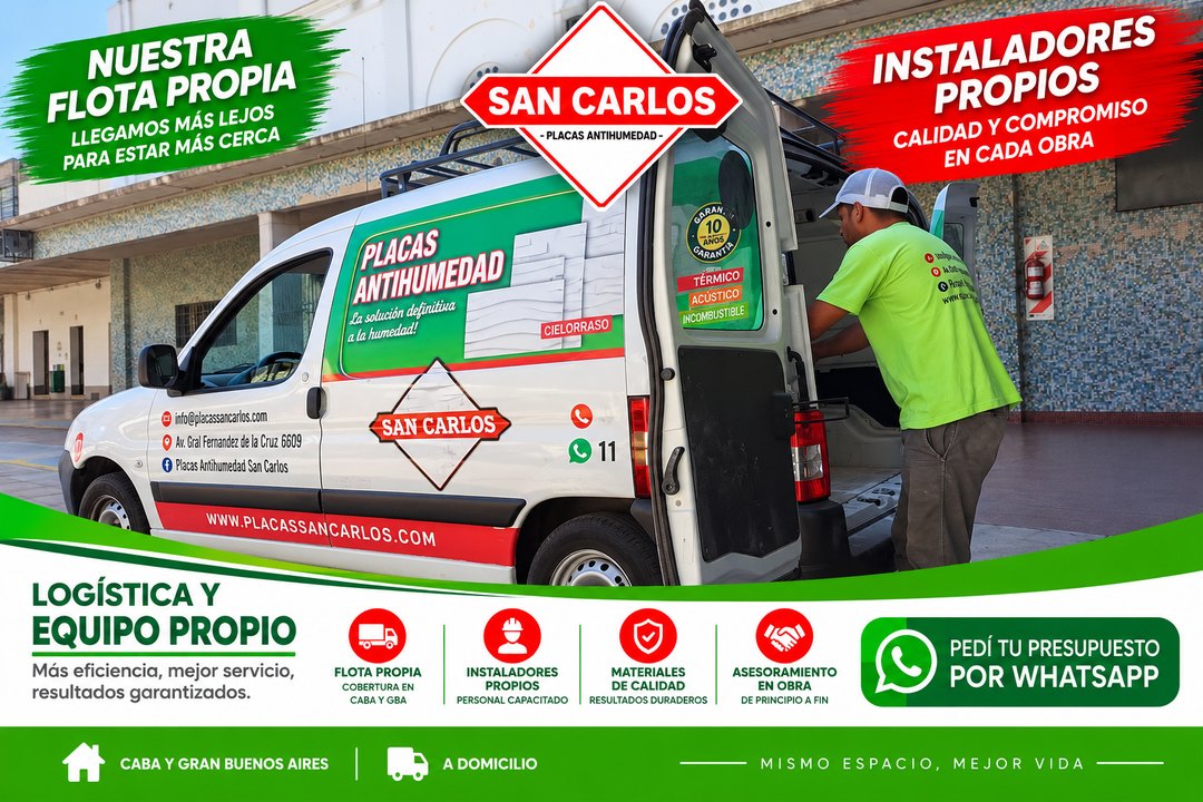Flota propia e instaladores propios de Placas San Carlos en CABA y GBA